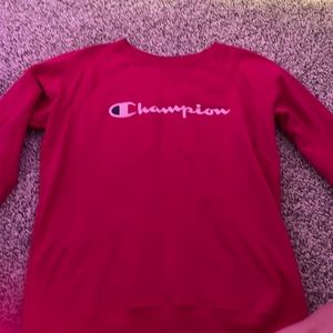 small pink champion crew neck